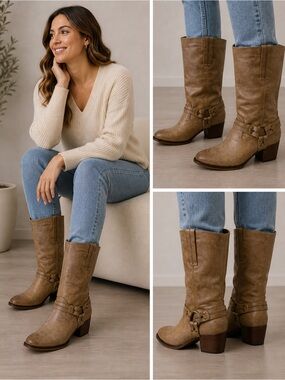 Wanted Western Inspired Boots sz 5.5 Tan NEW # box M993